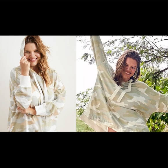 🆕 AERIE Oversized Fit Lightweight Sunwashed Desert Camo Hoodie Sweatshirt - Picture 10 of 11